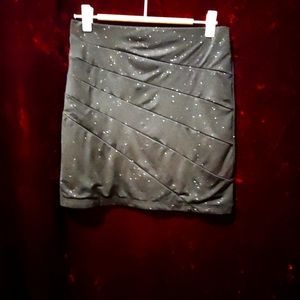 Black Sparkly Y2K Mini Skirt